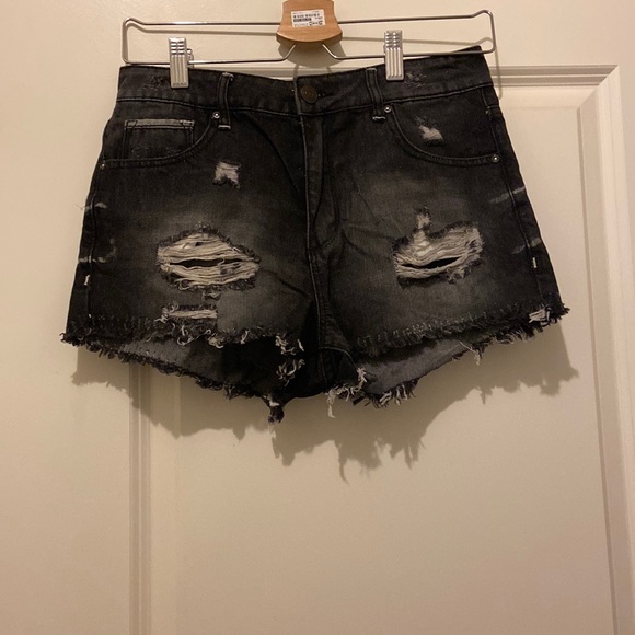 Garage Black Denim Jean Shorts 